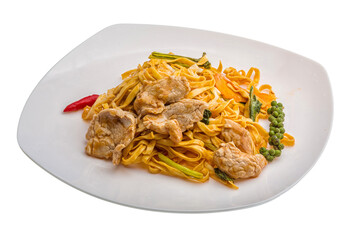 Fried noodles with pork