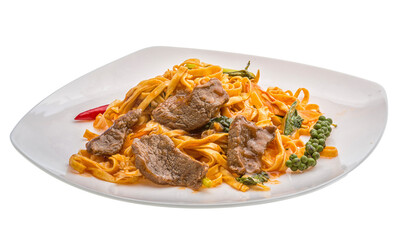 Fried noodles with beef