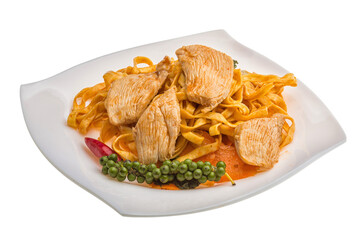 Fried noodles with chicken