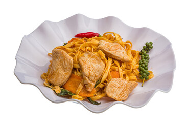 Fried noodles with chicken