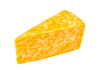 Marble cheese  triangle over wooden