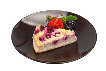 Cheesecake with cherry served strawberry