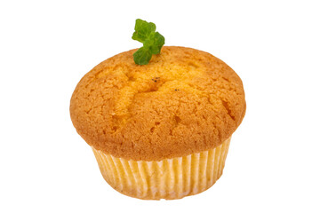 Sweet tasty muffin served mint