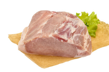 Raw pork meat piece for cooking