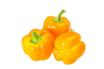 Yellow Bell pepper with leaves