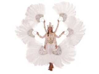 Happy woman in wedding dress