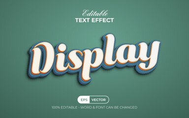 3D Display text effect style. Editable text effect.