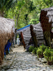 traditional gazebo roof made of coconut tree leaves