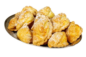 object on white - food patty with a cabbage