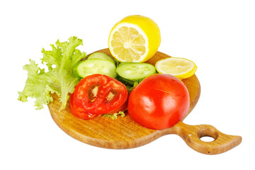 Tomato and cucumber with lettuce