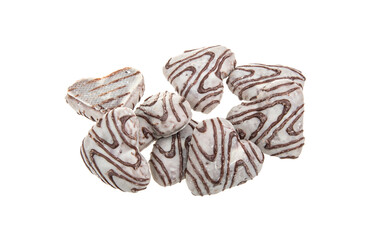 Heap of delicious  cookies isolated on white background