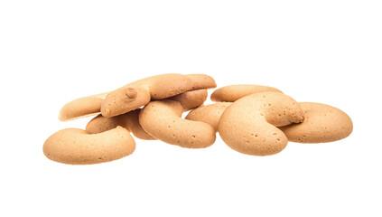 Heap of delicious  cookies isolated on white background