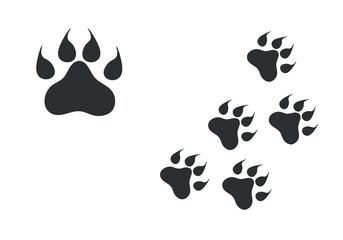 Dog paw silhouette. Vector illustration