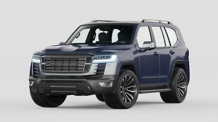 3D rendering of a brand-less generic SUV concept car	
