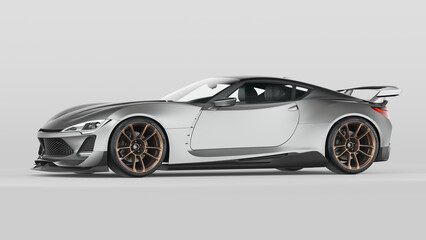 Fototapeta premium 3D rendering of a brand-less generic concept car