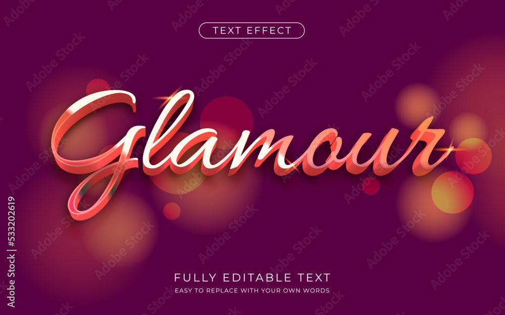 Poster glossy text effect editable elegant font style