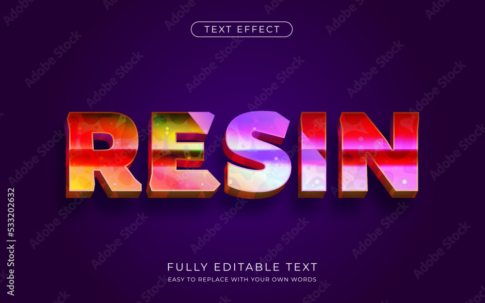 Poster glossy text effect editable font style