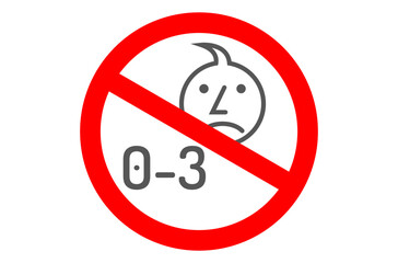 suffocation warning sign for children under three years of age