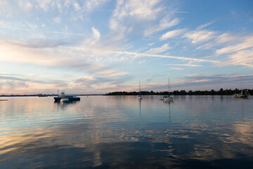 sunset on the river