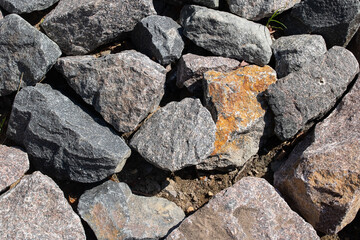 A bunch of different stones, background or texture