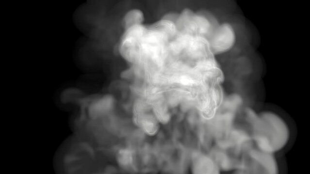 3D animation of white smoke. Smoke rises and fills the space. Fog, white and gray smoke background. 