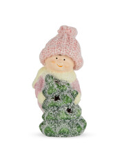 Dwarf glass doll, santa claus cut out transparent background