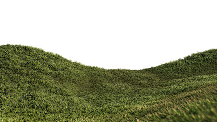 A 3d rendering image of grassed hill nature scenery