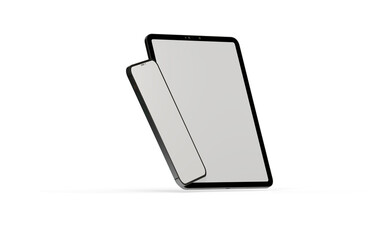 Tablet pc  computer with blank screen 3d