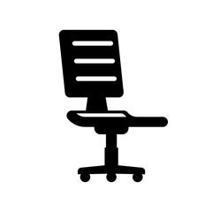 Chair icon. Black silhouette armchair. Pictogram vacant. Vector illustration flat design. Isolated on white background. Vacant concept.