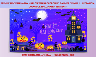  Halloween  Party Invitation Banner or Backgroud banner Design  Template. HALLOWEEN BANNER FOR WESITE. MODERN HALLOWEEN BANNER DESIGN. TRENDY HALLOWEEN PARTY INVITATION BANNER.