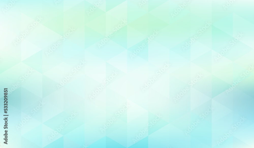 Poster Minimal pale turquoise background with translucent triangles. Subtle vector pattern