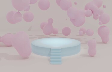 3D Background Podium for product presentation. 3d rendering