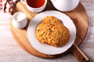 Muesli cookies served