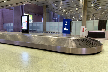 Baggage conveyor belt at the airport