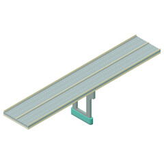 Abstract Isometric 3D Bridge Town City Urban Infrastructure Isolated Vector Design Style