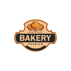 Bakery sticker label template design isolated