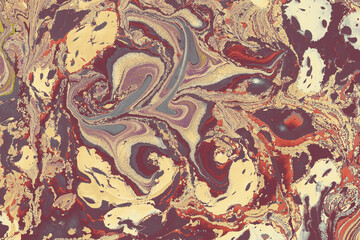Abstract ebru marbling texture background design.