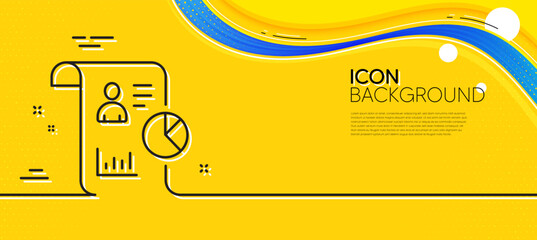 Obraz na płótnie Canvas Report line icon. Abstract yellow background. Business management sign. Employee statistics symbol. Minimal report line icon. Wave banner concept. Vector