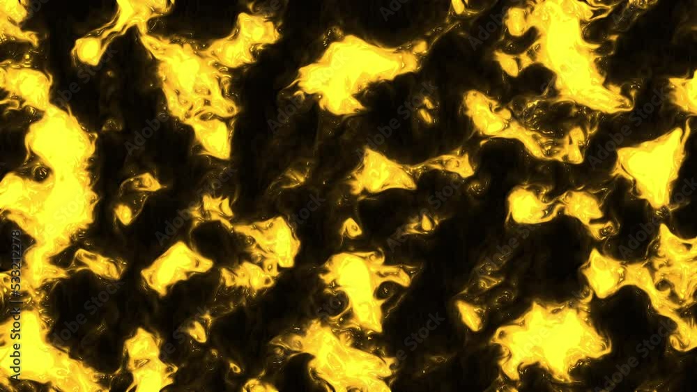 Aufkleber yellow clouds in animation. motion.bright light gold patterns appearing like smoke on a black backgr