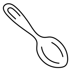 Spoon. Kitchenware sketch. Doodle line kitchen utensil and tool. Cutlery