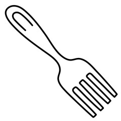 Fork. Kitchenware sketch. Doodle line kitchen utensil and tool. Cutlery