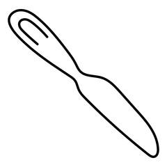 Butter knife. Kitchenware sketch. Doodle line kitchen utensil and tool. Cutlery