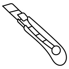 Stationery or construction knife sketch. Construction tool. Instrument illustration