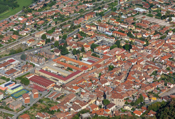Aerial view of Sant'Ambrogio di Torino, in the Piedmont region, Italy