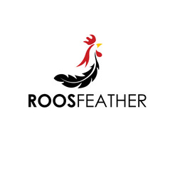 rooster feather logo design concept