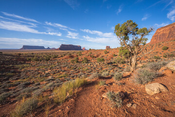 hiking in the monument valley in arizona, usa