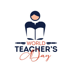 Vector illustration of happy world teacher's day. October 5. Lettering poster with text world teachers day. Vector illustration.