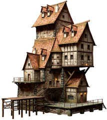 Large fantasy building	3D illustration
