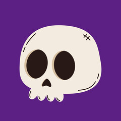 Skull cartoon vector Halloween on Background. Vector illustration.