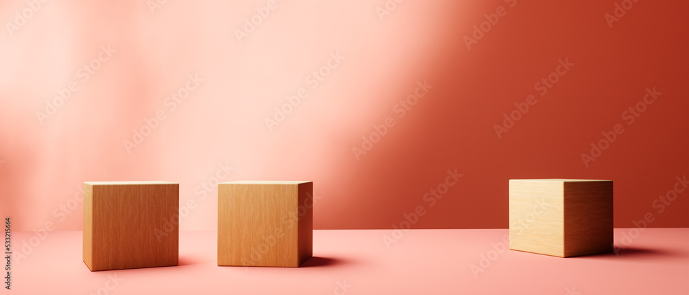 Poster square blocks and cubes - geometric shapes - 3d render